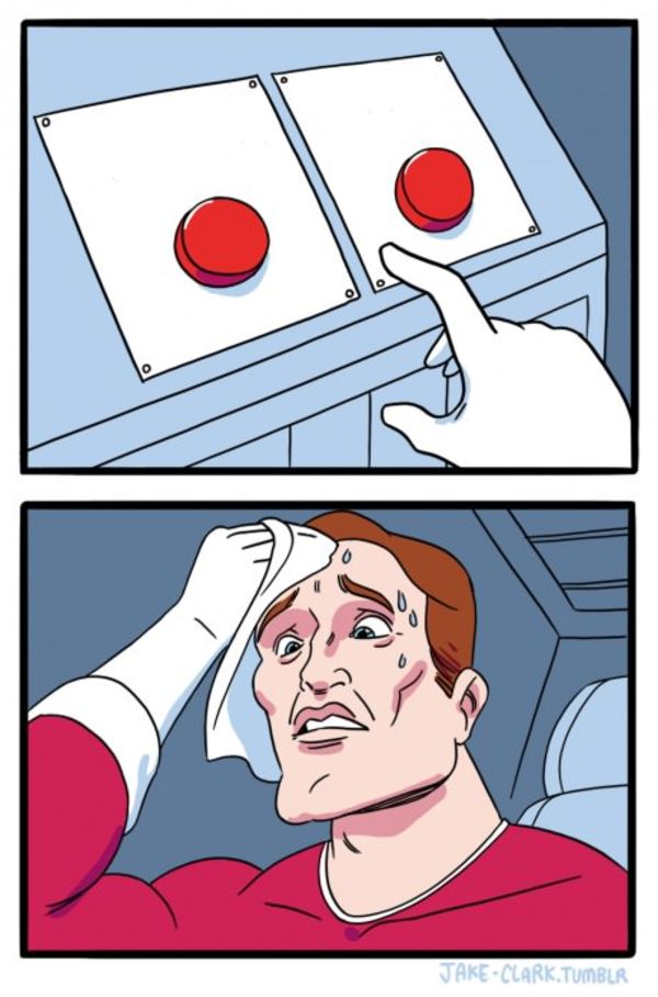 Two Buttons meme about Function of Beauty
