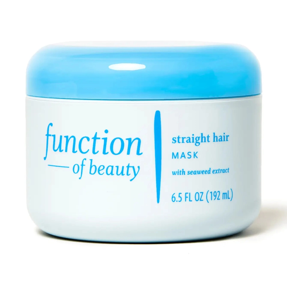 Blue jar of straight hair mask