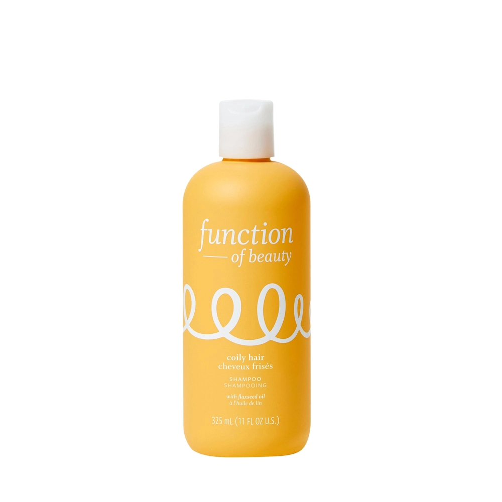 Yellow bottle of Function of Beauty coily hair shampoo