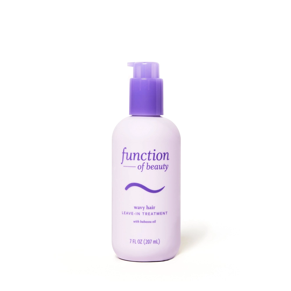 Lilac bottle of Function of Beauty wavy hair leave-in treatment