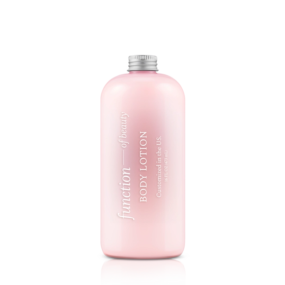 Pink custom body lotion bottle